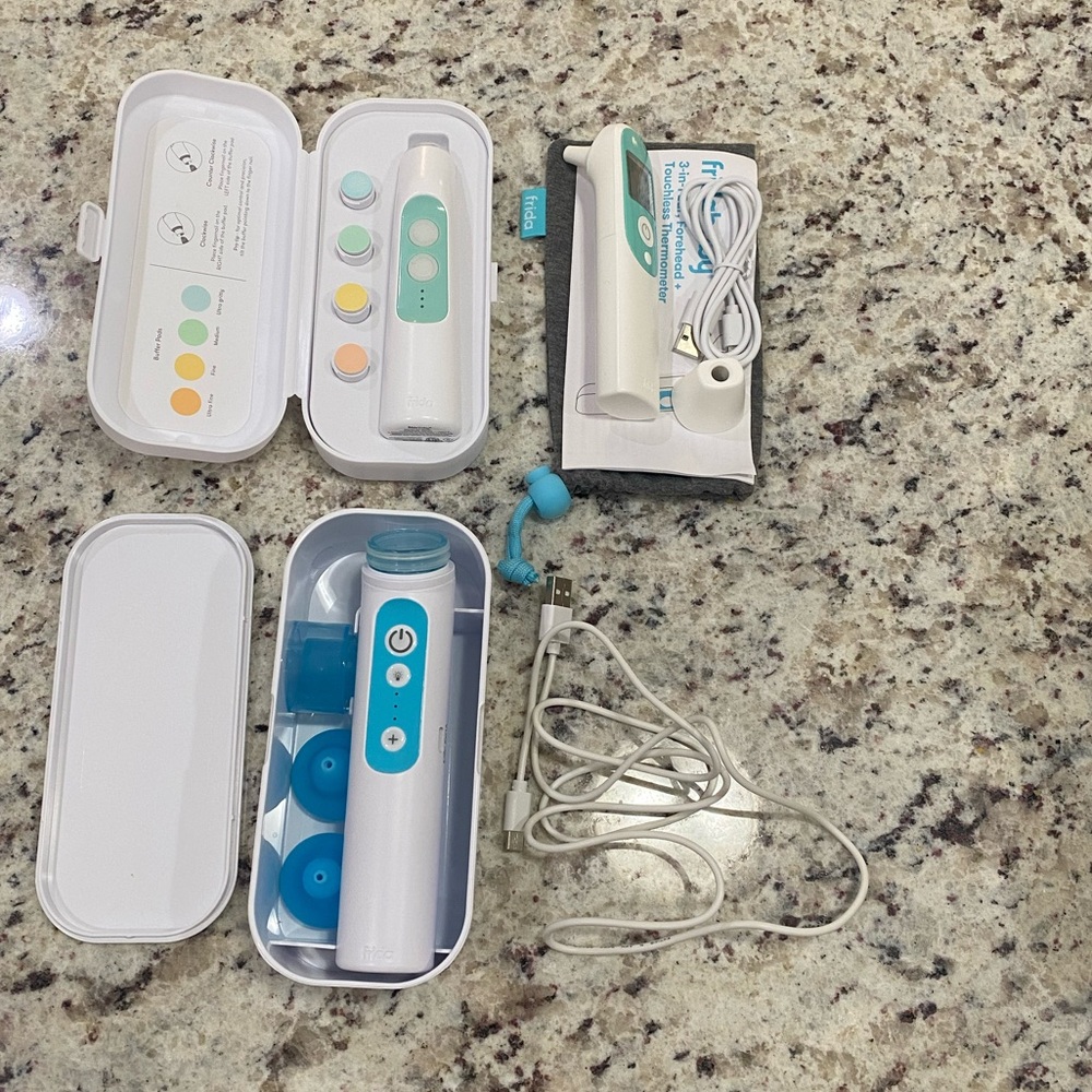 Frida Electric Nasal Aspirator, Nail Buffer, and Touchless Thermometer